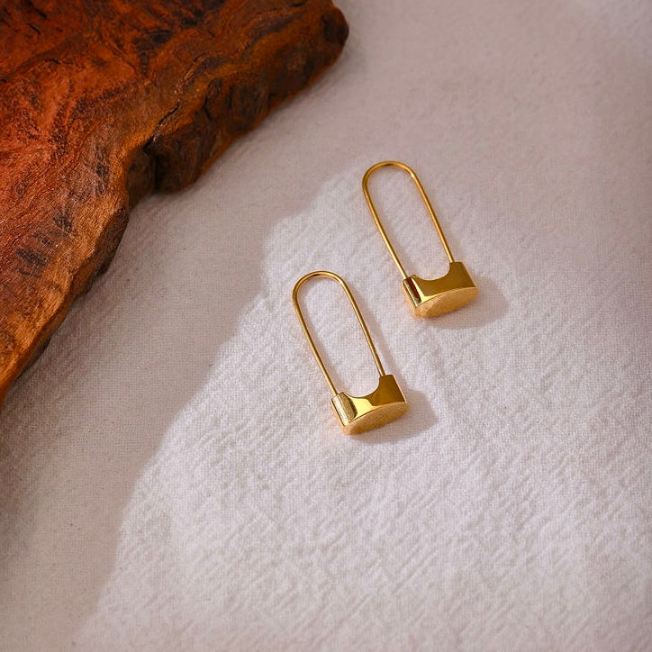 Lock Hoop Earrings 18K Gold Plated -Waterproof & Anti Tarnish