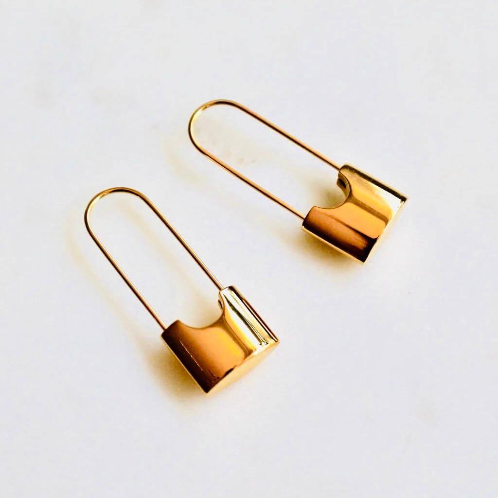 Lock Hoop Earrings 18K Gold Plated -Waterproof & Anti Tarnish