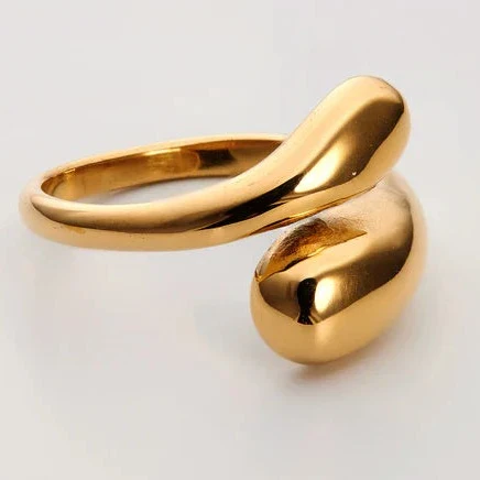 Twist Cross 18K Gold Plated Ring