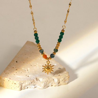 Sun Pendant Statement Necklace