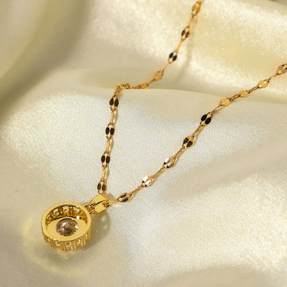 Cute Circle Cubic Zircon Necklace