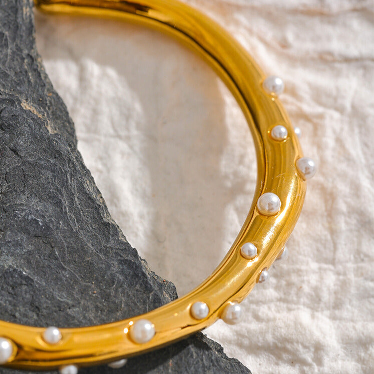 Open Pearls Bracelet - 18K Gold Plated