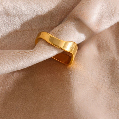 Soild Open Ring - 18K Gold Plated Waterproof