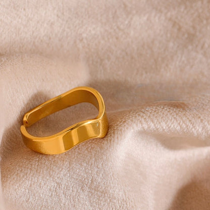 Soild Open Ring - 18K Gold Plated Waterproof