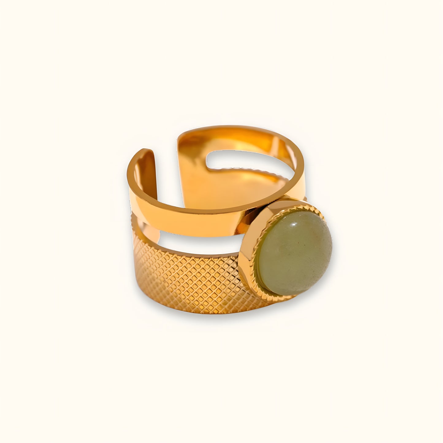 Green Stone elegant  18K Gold Plated Ring