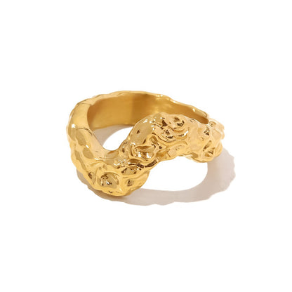 Bold Texture V Shape Ring