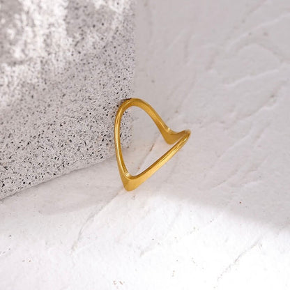 V Shape- 18K Gold Plated Ring