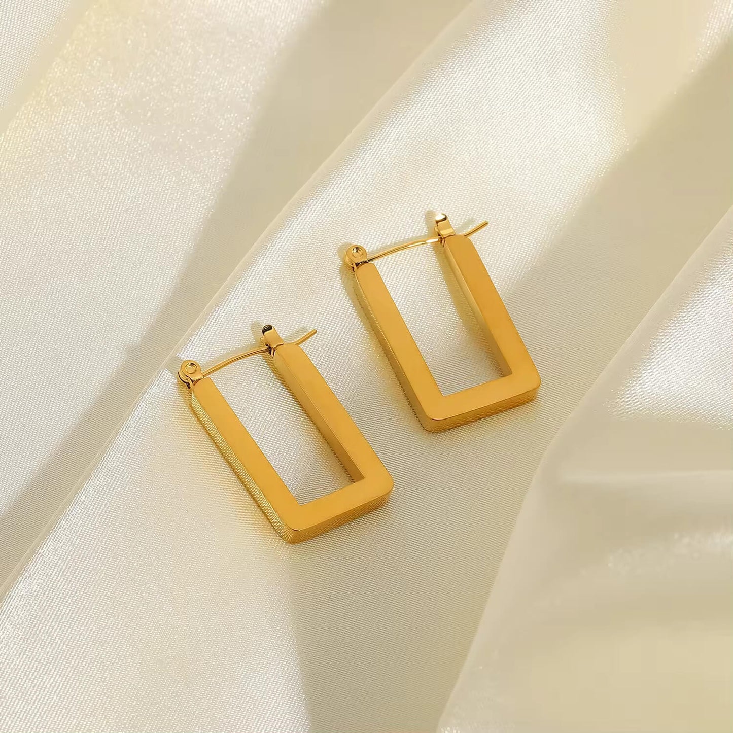 U Shape 18K Gold Plated Earrings