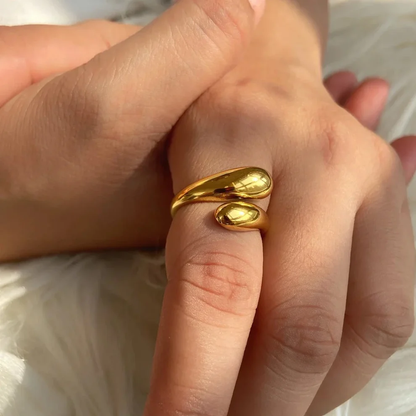 Twist Cross 18K Gold Plated Ring