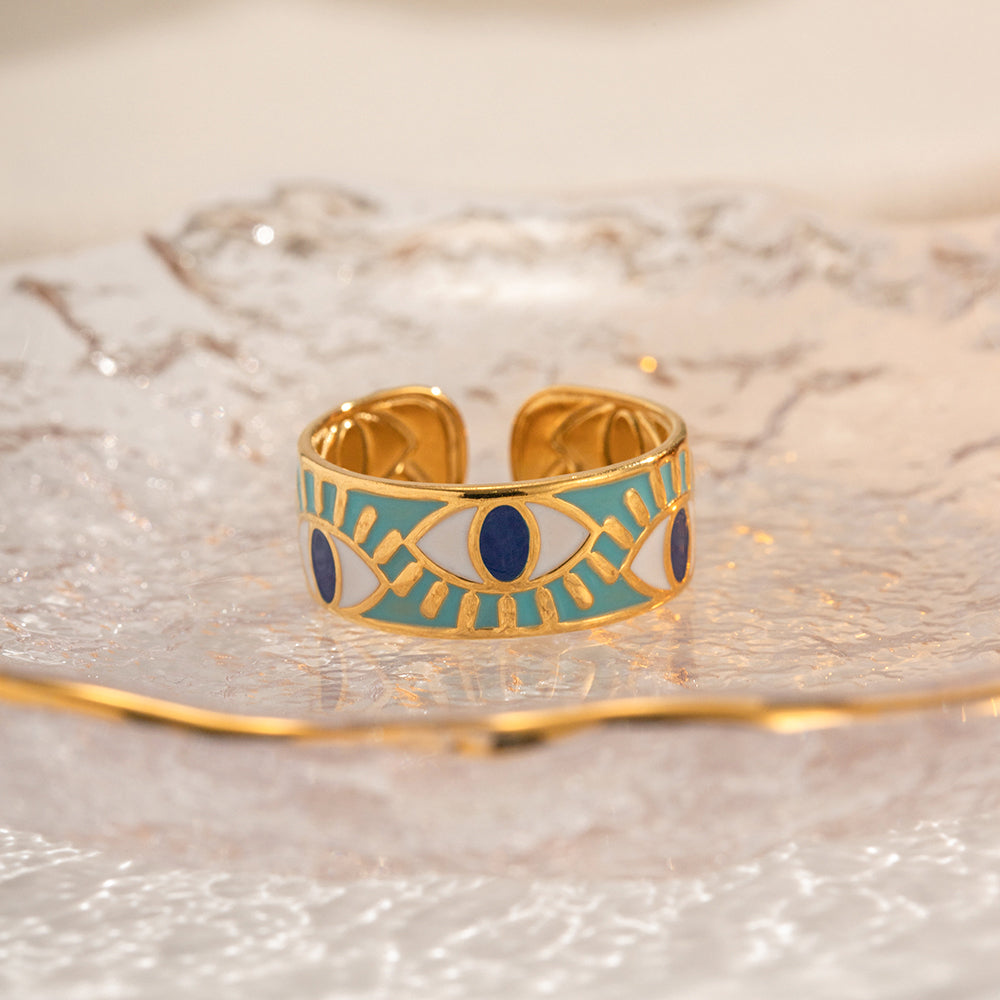 Enamel Open Eye Ring