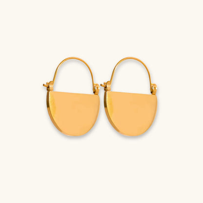 Half Round Earrings -  Premium 18k Gold Plated Earrings