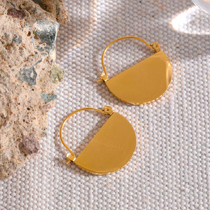 Half Round Earrings -  Premium 18k Gold Plated Earrings