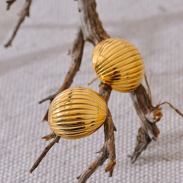 Texture Round Earrings