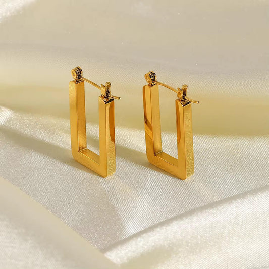 U Shape 18K Gold Plated Earrings