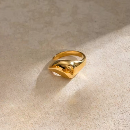 Roman Leaf 18K Gold Plated Demi Fine Ring