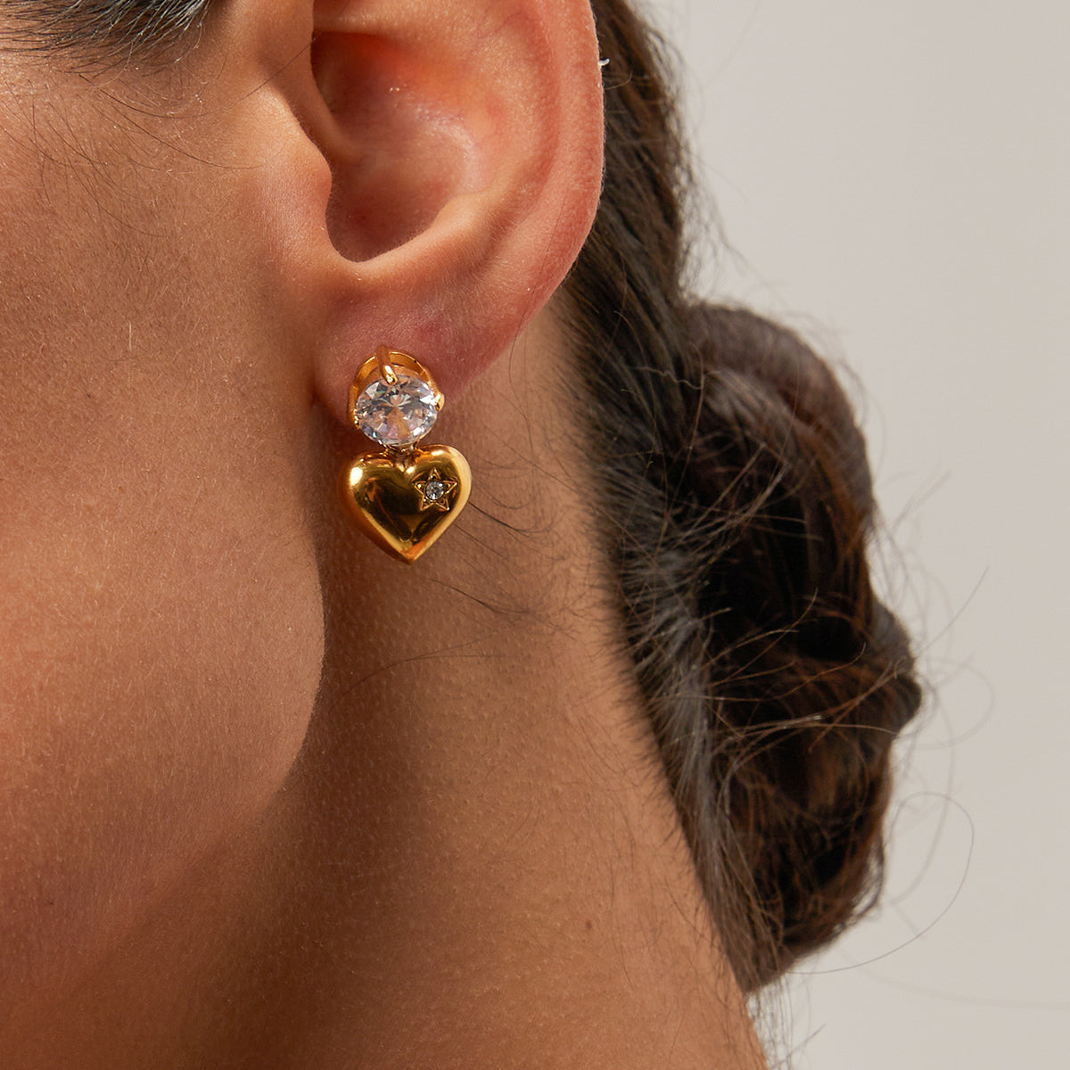 Sweet Zircon Heart Earrings