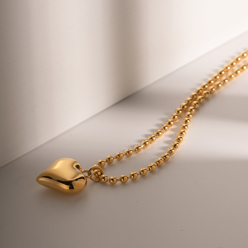 Demi Fine Heart Beads 18K Gold Plated Necklace