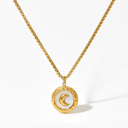 Moon - 18K Gold Plated Chain Pendant