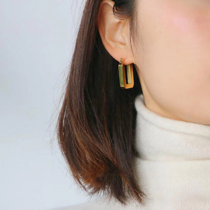 U Shape 18K Gold Plated Earrings