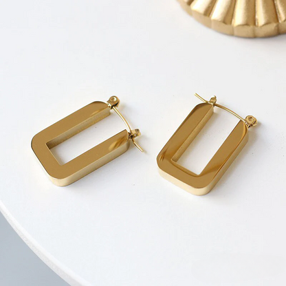 U Shape 18K Gold Plated Earrings