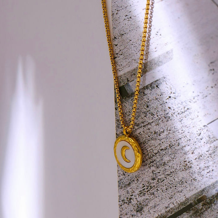 Moon - 18K Gold Plated Chain Pendant