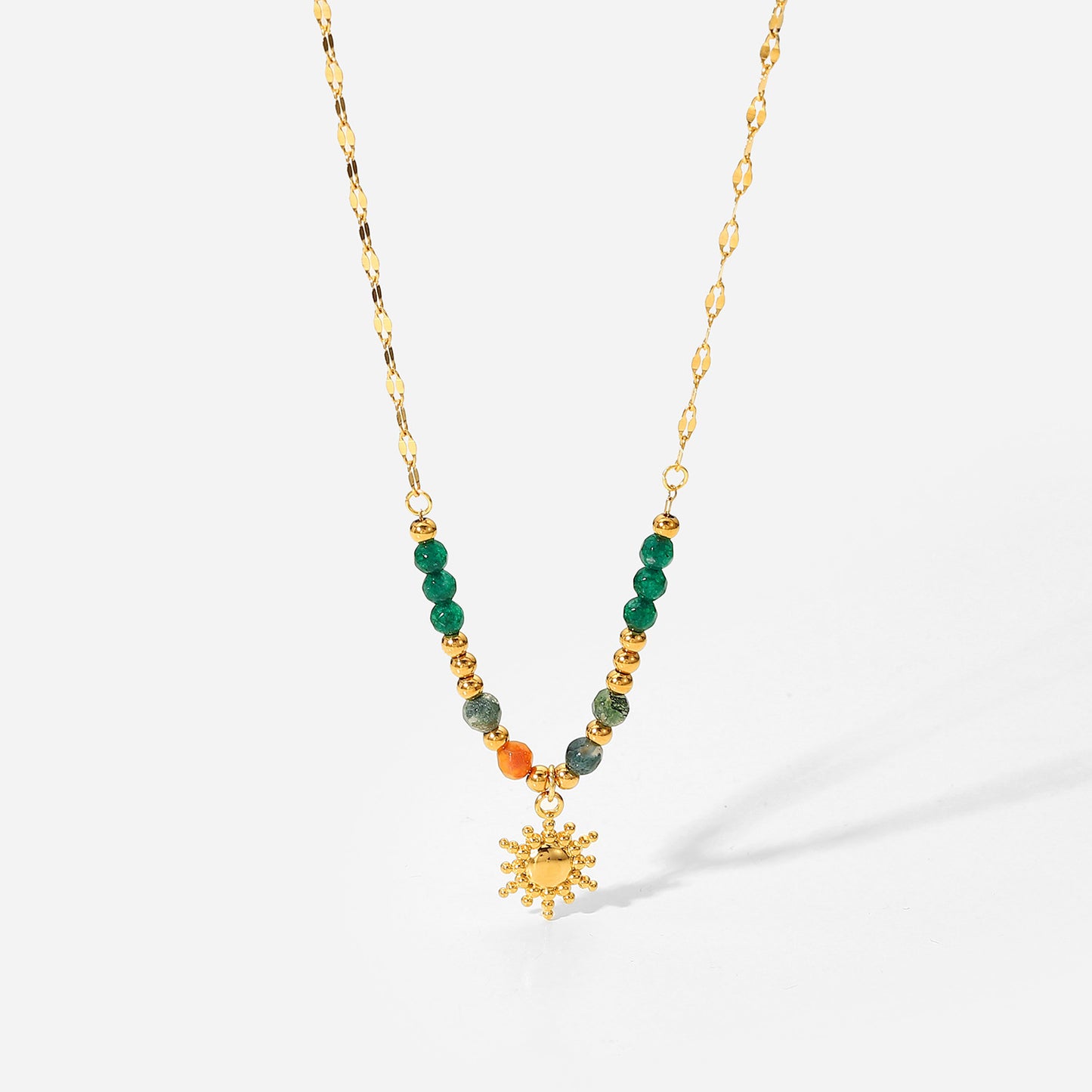 Sun Pendant Statement Necklace