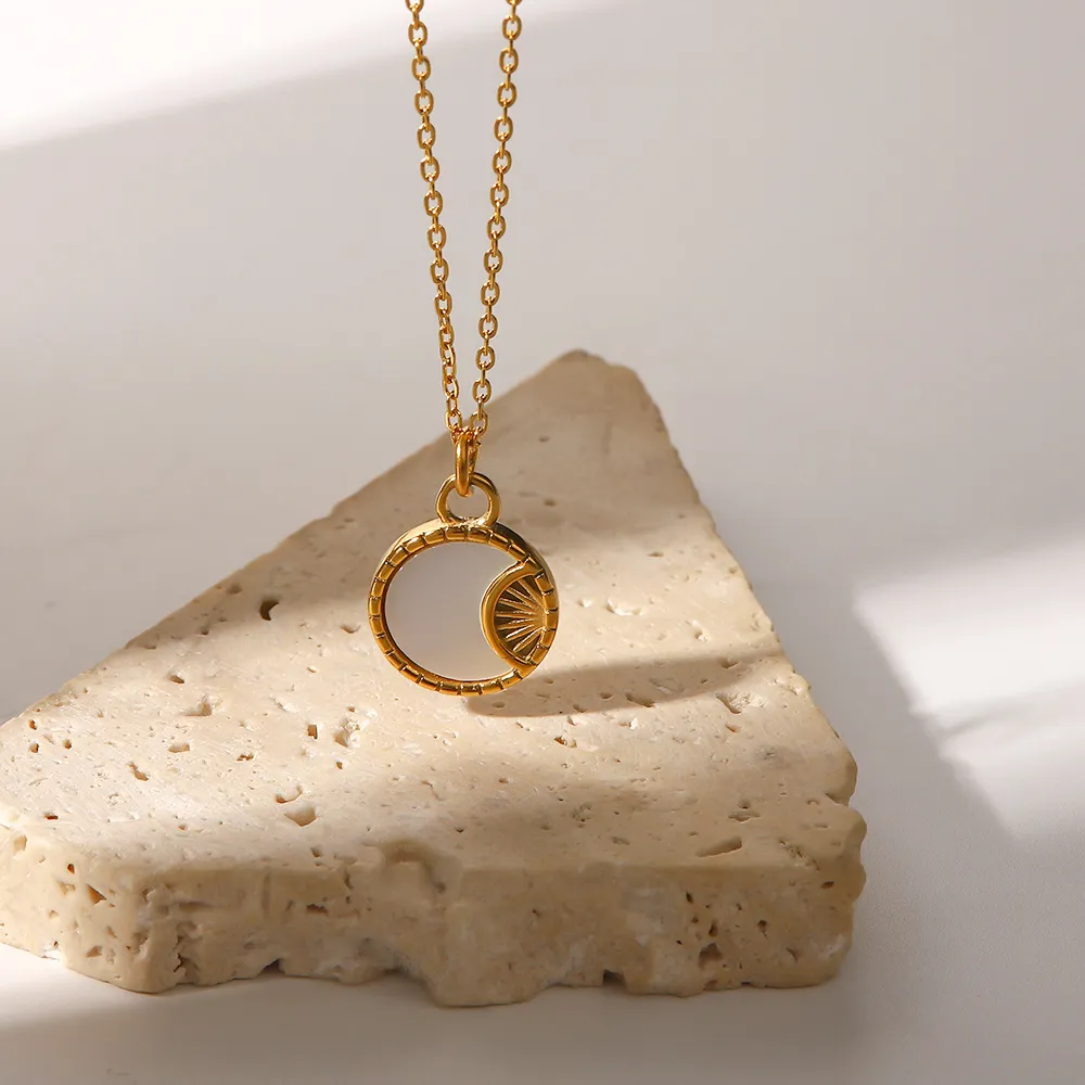 Moon - 18K Gold Plated Chain Pendant