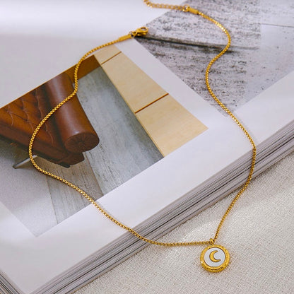 Moon - 18K Gold Plated Chain Pendant