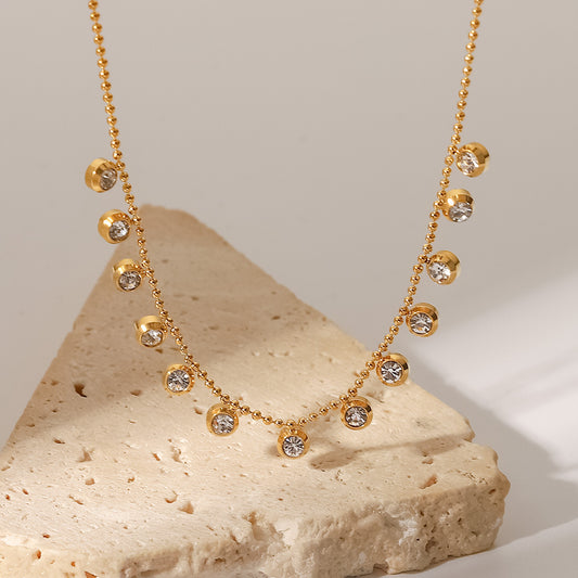 Opal Round Zircons Necklace