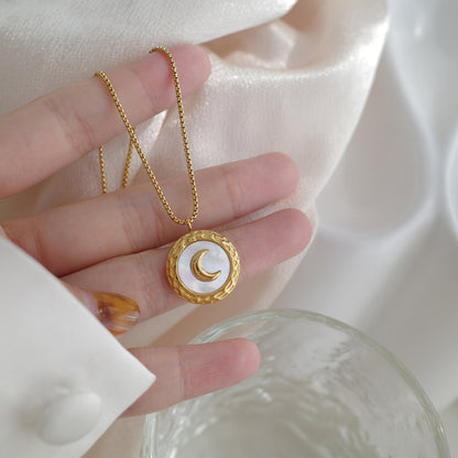 Moon - 18K Gold Plated Chain Pendant