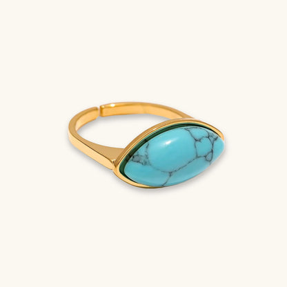 Turquoise Stone - 18K Gold Plated Jewellery Ring