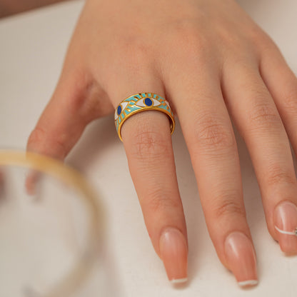 Enamel Open Eye Ring