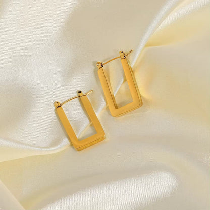 U Shape 18K Gold Plated Earrings