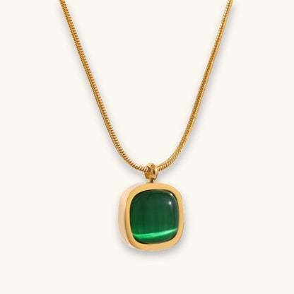 Stone Opal- 18K Gold Plated Anti Tarnish Necklace